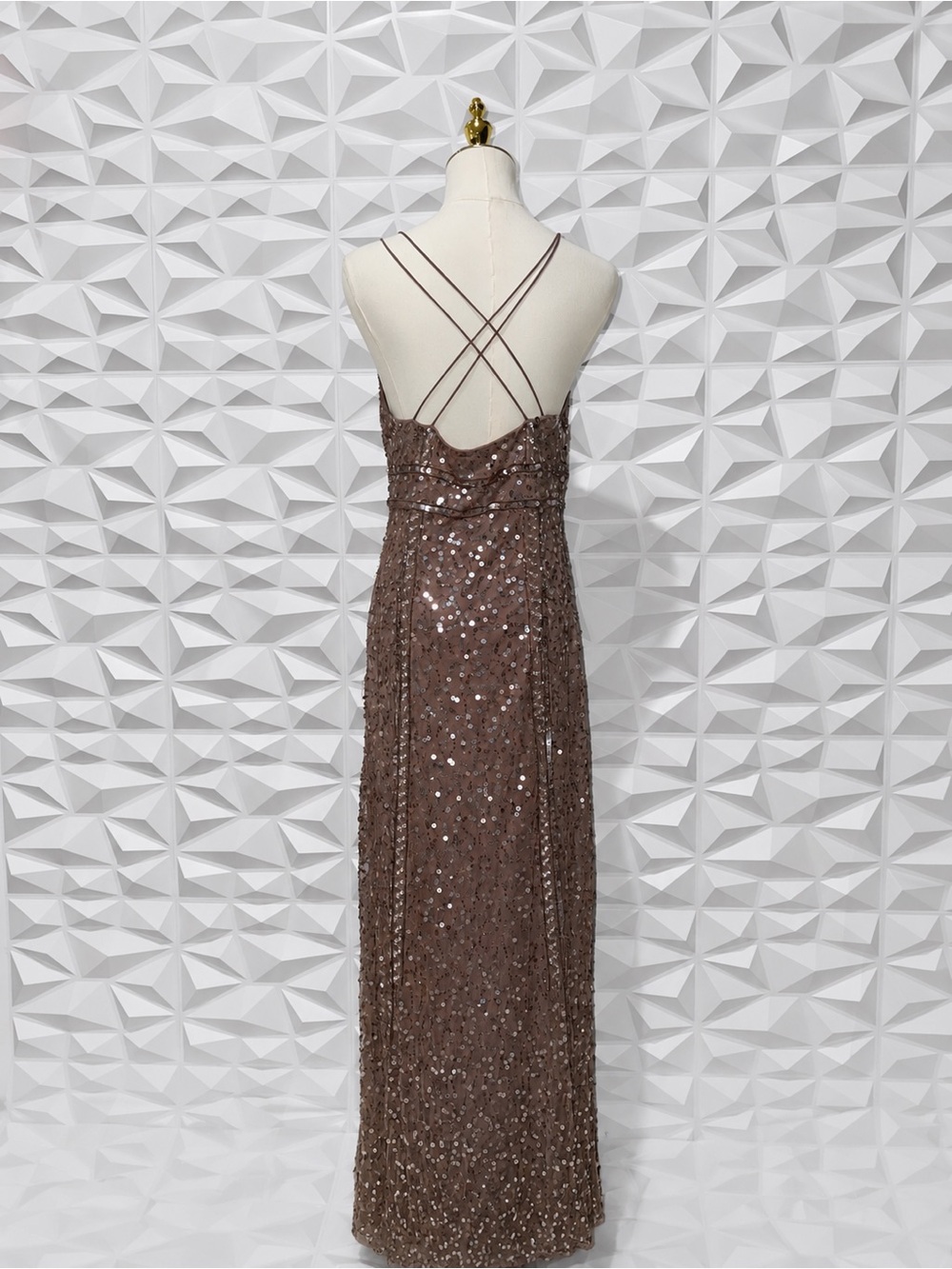 Marina Sequin V-Neck Evening Gown Prom Sz 10 Gatsby Party - Picture 3 of 4